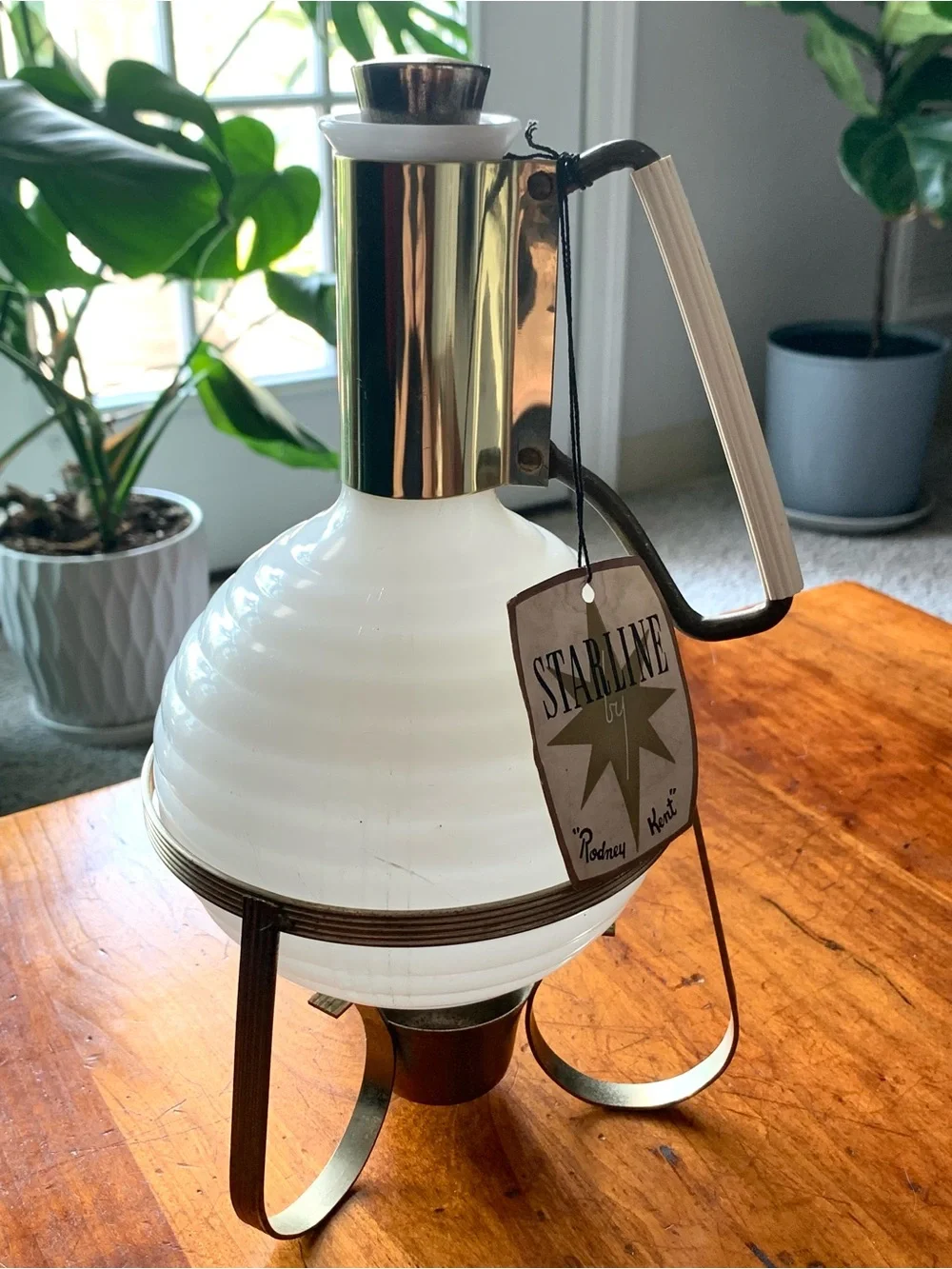 Vintage Starline Rodney Kent Carafe & Warmer Atomic MCM Decanter 815